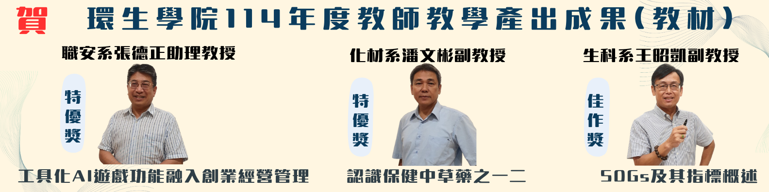 114年度教學產出獎